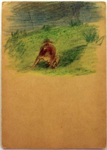 Ohne Titel (Auf Wiese sitzender Mann) tekijältä Laszlo Moholy Nagy