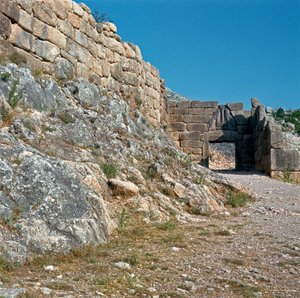 Leijonien portti: Muinaisen Mykeneen kaupungin paikka Peloponnesoksessa (1500-1100 eKr.) Kreikka