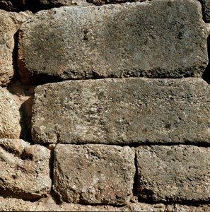 Seinät lähellä Lions-porttia: muinaisen Mycenesin kaupungin paikka Peloponnesoksella (1500-1100 eKr.) Kreikka