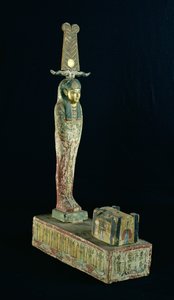 Ptah-Sokar-Osiriksen hautauspatsas (maalattua puuta)
