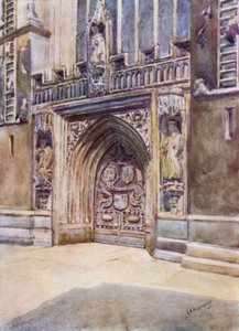 Bath Abbey, West Door (väri litho)