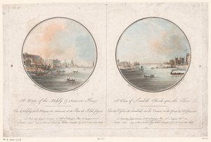 Näkymä Adelphi- ja Somerset-talolle Thames-joelta ja näkymä Lambethin kirkolle Thames-joelta Näkymä Adelphy & Somerset Housesta (otsikko esineessä) Näkymä Lambeth-kirkolle Tamesilla (otsikko esineessä) Lontoon näkymät (sarjan nimi)