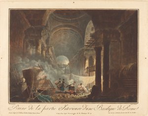 Rooman basilikan sisäosan raunio tekijältä Laurent Guyot after Hubert Robert