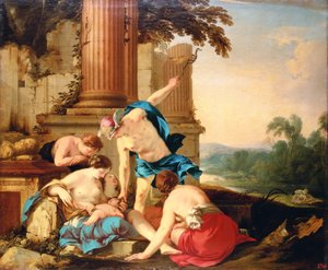 Mercury uskoo Bacchuksen nymfien hoitoon, 1638