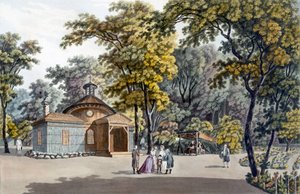 Eremitaasi Laxenbourgin keisarillisen palatsin puutarhassa, Itävallassa, noin 1790