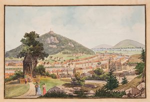 Näkymä Karlsbad Karlovy Varyyn, noin 1800.
