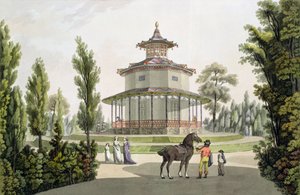 Näkymä kiinalaisesta kesämökistä, Lichtensteinin palatsista Eisgrubissa, kaiverrus Johann Ziegler (n. 1750-n. 1812), 1792 tekijältä Laurenz Janscha