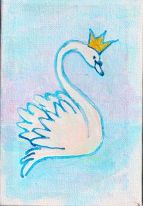 Joutsenkuningas, 2025 (akryyli kankaalle) tekijältä Laurie Michaels