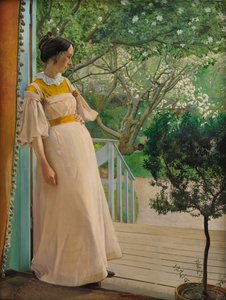 Puutarhan ovessa. Taiteilijan vaimo, 1897.