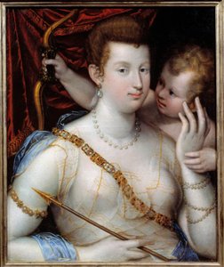 Lavinia Fontanan maalaus Venus ja Cupid (1552-1614) 1592 Sun. 0,72x0,5 m Rouenin taidemuseo