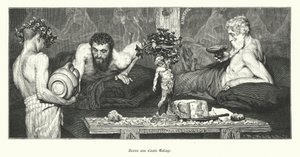 Kreikkalainen viini (kaiverrus) tekijältä Lawrence (after) Alma Tadema