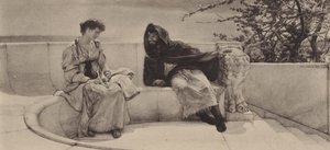 Vanha tarina (syväpaino) tekijältä Lawrence (after) Alma Tadema