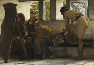 Roomalaisessa toimistossa  tekijältä Lawrence Alma-Tadema