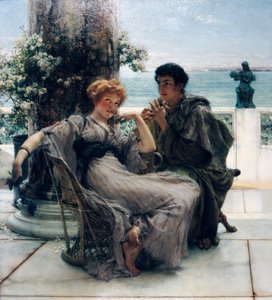 Kosiskelu (kosinta) tekijältä Lawrence Alma-Tadema