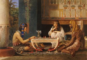 Egyptiläiset shakinpelaajat, 1868 tekijältä Lawrence Alma Tadema