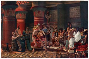 Ajanviete muinaisessa Egyptissä kolme tuhatta vuotta sitten, kuvitus "Egyptin myytistä ja legendasta", julkaisija Gresham Publishing, Co. tekijältä Lawrence Alma Tadema