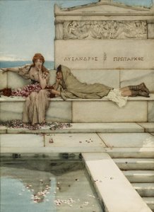 Xanthe ja Phaon, 1883 (wc paperille) tekijältä Lawrence Alma Tadema