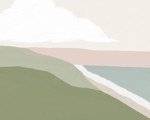 Auringonnousu Newportissa, n.2020 (sekatekniikka)