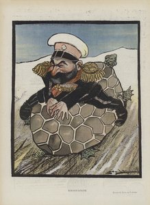 Aleksei Kuropatkin, Venäjän sotaministeri. Kuvitus Le Rirelle (väri litho)