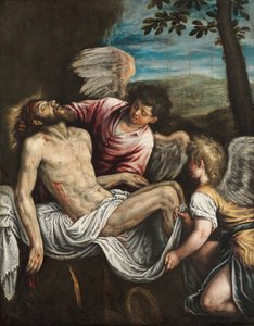 Kuollut Kristus enkelien kanssa, n. 1580.