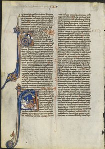 Lehti latinalaisesta Raamatusta: Alkukirjain A ja Alkukirjain A: Judith Beheading Holofernes, n. 1230-1240. tekijältä Leber Group
