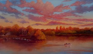 Aalipiirakan auringonnousu, 2025 (öljy kankaalle) tekijältä Lee Campbell