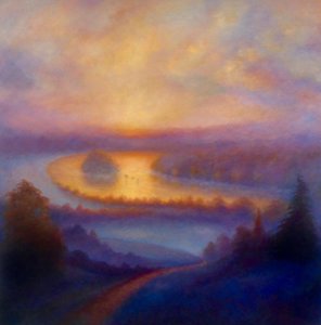 Misty View, 2023 (öljy kankaalle) tekijältä Lee Campbell