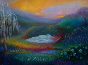 Persefonen puutarha II, 2025 (öljy kankaalle) tekijältä Lee Campbell