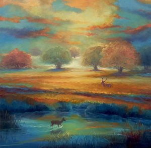 Richmond Park, vihreä ja kulta, 2021 tekijältä Lee Campbell