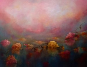 Ruusut ajelehtivat, 2025 (öljy kankaalle) tekijältä Lee Campbell