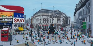 Piccadilly Circus, 2015, (Akryyli ja muste kankaalle)