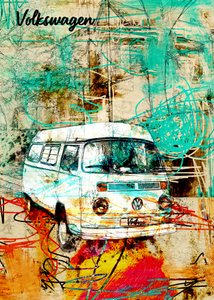 Abstract Retro Van tekijältä Lembayung senja studio [Vintage Poster]