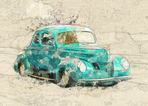 Teal Classic -hot rod