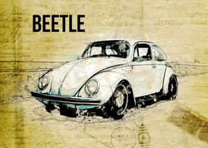 Vintage-Beetle-luonnos