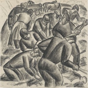Perunannostokoneet töissä pellolla tekijältä Leo Gestel