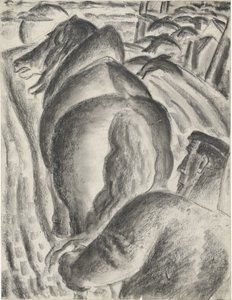 Viljelijä auralla ja vetohevosella tekijältä Leo Gestel