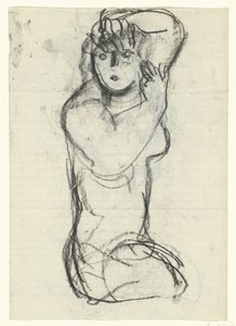 Polvistuva alaston nainen tekijältä Leo Gestel