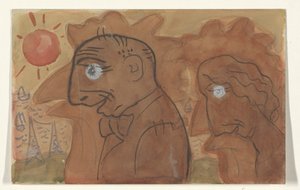 Karikatyyri Leo Gestelistä ja hänen vaimostaan tekijältä Leo Gestel