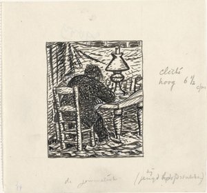 Mies kirjoittaa pöydässä tekijältä Leo Gestel