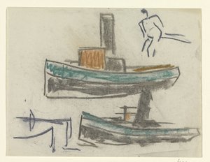 Kaksi laivaa ja hahmo tekijältä Leo Gestel