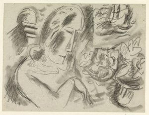 Nainen kukkakimpun kanssa tekijältä Leo Gestel
