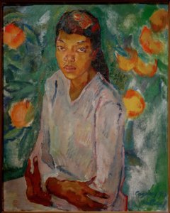 Julia appelsiinipensaan luona tekijältä Leo Putz