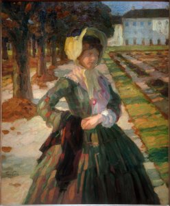 Nuori nainen vihreässä mekossa tekijältä Leo Putz