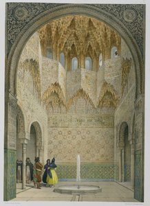 The Hall of the Abencerrages, Alhambra, Granada, 1853 (värillinen lito)