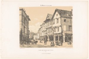 Vista de la Place des Cordeliers a Dinan Place des Cordeliers à Dinan (títol a l