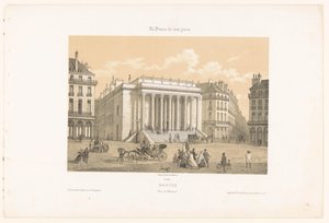 Näkymä Théâtre Graslinille Nantesissa Nantes. Vue du theatre (otsikko esineessä) Contemporary France (sarjan nimi) La France de nos jours (sarjan nimi esineellä) tekijältä Leon Auguste Asselineau