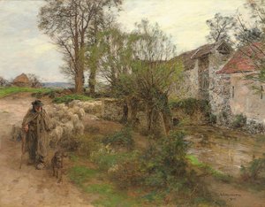 Chailly Streetin lauman uloskäynti; Karjan poistuminen rue Chaillystä, 1904 tekijältä Leon Augustin Lhermitte