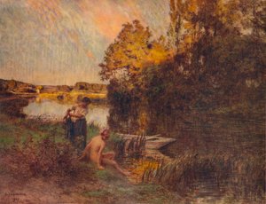 Kylpylä, 1907, 1938 tekijältä Leon Augustin Lhermitte
