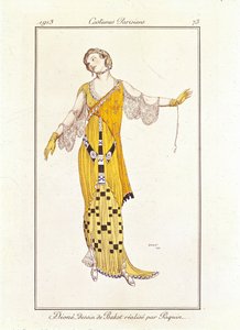 3285642 Dione, piirustus Bakst, Jeanne Paquin. Pariisilaiset puvut nro 73 tekijältä Leon Bakst