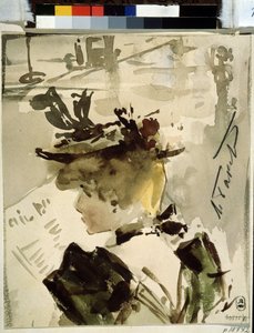 Nainen lukemassa tekijältä Leon Bakst